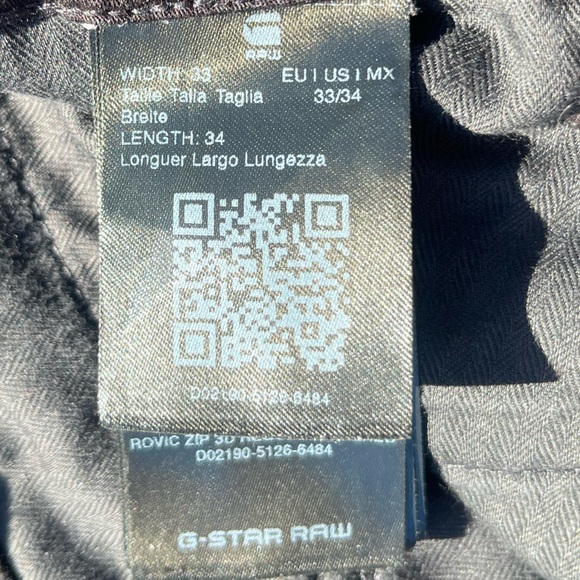 G-Star Raw; Men's Black; Regular/Tapered 3D Cargo Pants; Many Pockets; 33/34 - Picture 10 of 11